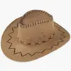 Chapéu de Cowboy Ocidental para Viagem ao Ar Livre Lazer Chapéu de Sol Masculino e Feminino Camurça Sintética Proteção Solar de Verão Chapéu de Cavaleiro Fresco