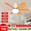 Nova luminária de ventilador E27 com grão de madeira fácil de instalar pequena lâmpada para casa
