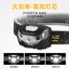 Linterna frontal LED súper brillante, recargable, montada en la cabeza, luz potente de inducción, linterna súper brillante, pequeña lámpara portátil para pesca nocturna