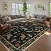 Alfombra de Piso de Terciopelo de Cristal con Diseño de Mariposa y Insecto para Sala de Estar, Alfombra Antideslizante Resistente al Desgaste para Área Grande, Alfombra Aislante