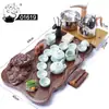 Bandeja de té para el hogar Mesa de té de madera Juego de Mar de Té grande de una sola pieza cuatro en uno soporte para estufa eléctrica automática generación