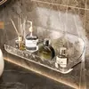 Estante de Almacenamiento para Baño Montado en la Pared sin Taladro Transparente Lujo Ligero Organizador de Artículos de Tocador Fabricante Directo