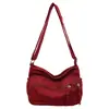 Bolsa de lona estilo ins japonesa para mujer, gran capacidad, bolso cruzado con múltiples compartimentos, bolso de hombro casual versátil, mochila multicapa para el trabajo