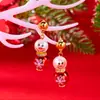 Enfeites de Natal Mais Vendidos Transfronteiriços Europeus e Americanos, Brincos Criativos de Boneco de Neve Cravejados com Diamantes para Mulheres, Brincos de Floco de Neve com Pérolas para Árvore de Natal para Mulheres