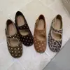 Primer Encuentro Ji Zapatos Mary Jane Retro para Mujer 2026 Nuevo Estilo Artístico Lunares Corte Bajo Zapatos de Abuela Individuales