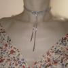 Gargantilla de lujo con borlas y lazo de diamantes para mujer, estilo cibernético, elegante y a la moda.