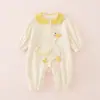 Novas Roupas de Outono para Bebês, Macacões Estilosos de Desenho Animado para Meninas, Roupas para Crianças Pequenas para Primavera e Outono, Macacões de Bebê Menina com Dupla Camada