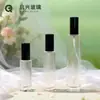 En stock: Botella de perfume de vidrio transparente de 18 hilos, botella dispensadora de perfume, botella de spray, botella de vidrio vacía, juego de alta gama