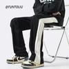 Calças esportivas listradas masculinas Primavera americana high street vibe calça casual reta hip hop marca de moda all-match calças