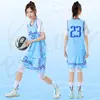 25 Uniformes Nuevos de Baloncesto para Niñas, Trajes Falsos de Dos Piezas de Manga Corta, Uniformes de Competencia Estudiantil para Clase, Uniformes de Baloncesto Transpirables de Secado Rápido para Verano