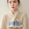 100% cachemira pura, patrón jacquard vintage, diseño cruzado, suave y amigable con la piel, bufanda cálida y resistente al frío, adecuada para ciclismo al aire libre