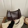 Bolso Elegante de Color Sólido con Patrón de Piedra de un Solo Hombro para Mujer 2026, Textura de Alta Calidad, Bolso Pequeño Retro Simple a la Moda para Debajo del Brazo