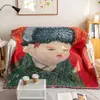 Manta de Sofá Van Gogh Versão Q Manta Decorativa para Alojamento Local Manta de Soneca Manta de Sofá Moda Desenho Animado Manta de Escritório