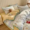 Juego de Cuatro Piezas de Grado Materno e Infantil Clase A, Hilo Suave tipo Puf con Bordes de Concha, Juego de Tres Piezas para Estudiante de Dormitorio, Sábana y Funda de Edredón, K para Cuatro Estaciones