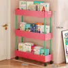 Estantería Móvil de Múltiples Niveles para Libros Ilustrados Infantiles de Pie, Gabinete de Almacenamiento de Libros con Ruedas Extremadamente Estrecho Detrás de la Puerta
