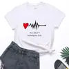 Meu Coração pertence a ele ECG amor casal terno feminino solto Gola redonda