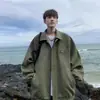 2026 Nueva Chaqueta Sencilla de Gamuza y Terciopelo para Hombre Primavera y Otoño Retro Americano Marca de Moda Guapo Travieso Chaqueta Casual con Solapa