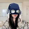 Gorro de Terciopelo Cálido Estilo Coreano para Mujer Otoño e Invierno, Gafas, Gorro de Aviador, Gorro Lei Feng a Prueba de Viento para Ciclismo al Aire Libre con Protección para los Oídos