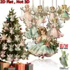 Plano 2D 15 Piezas Elfo Navideño Retro Hada Ángel Árbol de Navidad de Madera Decoración Navideña Adornos Colgantes