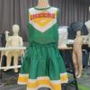 Conjunto Verde de Cheerleading para Adultos Colete sem Mangas + Saia Plissada Roupa Esportiva de Competição para Cheerleading
