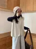 Otoño e Invierno Nuevo Chaleco sin Mangas con Cuello Redondo y Múltiples Botones para Mujer, Retro Versátil en Capas Color Sólido Estilo Coreano Top Reductor de Edad, Simple