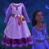 Star Wish Disfraz Cos Asha Vestido de Princesa Asha Vestido de Manga Larga para Niñas Vestido de Fiesta Disfraz de Cosplay para Niños