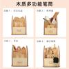 Portalápices de Madera con Logo Personalizado, Portalápices de Madera Práctico para Universidades, Regalo Escolar DIY, Souvenir de Aniversario Escolar y Regreso a Clases de Madera