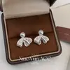 Pendientes de Perla con Moño Hueco de Diseño Francés para Mujer, Pendientes Dulces, de Moda y Tendencia para el Día a Día