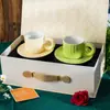 Taza de Café de Cerámica Juego para el Té de la Tarde Regalo de Boda Alto Valor Estético Taza de Pareja Caja de Regalo juego