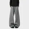 Calça Esportiva de Treino Fitness Azul Marinho para Homens 2026 Estilo Americano Caimento Solto Cor Sólida Calça Jogger Simples de Barra Reta