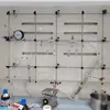 Rejilla de campana extractora, estante compuesto para gabinete de ventilación, estante de fijación de tubería de doble fila, material de acero inoxidable, material de varilla de fibra de vidrio