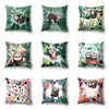 Funda de Almohada Geometría Animal de un Solo Lado Funda de Almohada de Oficina Funda de Almohada Lumbar Poliéster Funda de Almohada Simple para Sofá