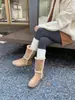 Botas de Nieve Cálidas de Peluche Ovino Rizado Forradas de Lana con Suela Gruesa, de una Pieza, hasta Media Pantorrilla, para Mujer, 25 Años, Nuevas de Invierno