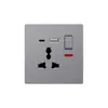 Enchufe Inglés Ultra-delgado de 13A Enchufe Universal de Tres Agujeros para Comercio Exterior Interruptor de Pared Enchufe Oculto Doméstico de Una Apertura Doble Control Monoconexión