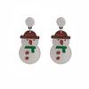 Aguja de Plata Nuevo Dibujo Animado Divertidos Aretes de Navidad Regalo Aretes Papá Noel Árbol Muñeco de Nieve Joyería para la Oreja a Juego de Colores