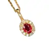 Entrega Directa de Fábrica Shuibei Collar Tesoro Color Rubí Natural Diamante Real Oro Real 18K Joyería Retro Exquisita Elegante para Mujer