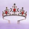Junhao Joias Moda Europeia e Americana Princesa Coroa Tiara Retrô Liga de Zinco Strass Pente de Cabelo Coroa Estável Joias Atacado