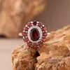 Anel de Amethysto Natural, Citrino e Peridoto, Anel de Girassol em Prata de Lei S925 com Pedras Coloridas, Anel Feminino, Direto da Fábrica Fonte