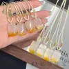 Pingente de Colar Fivela da Paz de Ágata Colorida Natural, Novo Estilo Chinês Fivela da Paz de Calcedônia Colorida Açucarada Pingente de Joia para Corrente de Suéter