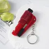 Martillo de seguridad para exteriores dos en uno mini rompeventanas llavero de coche martillo salvavidas incrustado con diamante martillo de escape para romper ventanas de coche