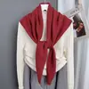 Bufanda Triangular Grande de Invierno Minimalista de Alta Gama con Lana, Chal de Estilo Casual de Alta Gama, Bufanda Caliente Tejida a Crochet