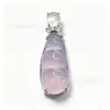 Pingente folheado a prata com calcedônia verde gelo e ágata rosa em formato de feijão da sorte e cabaça, colar feminino com contas de jade, disponível para atacado