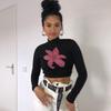 Amazon transfronterizo Europa y Estados Unidos Y2K sexy chica caliente pura quiere nicho suéter decoración callejera cuerpo espalda descubierta cordones camiseta al por mayor