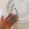 Colar de costura com contas de metal prateadas, chique e simples, corrente para clavícula com senso de design de nicho