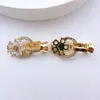Cierre para Collar Pulsera Conector Flor Chapada en Oro Real que Conserva el Color Microincrustado Circonita Accesorios de Joyería DIY Cierre de Acabado