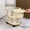 Estante de almacenamiento tipo crema, carrito de bocadillos, soporte para cosméticos, estantería de dormitorio, mesita de noche, estante de almacenamiento móvil debajo de la cama