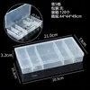 Caja de Plástico Transparente de PP para Empaque de Aparejos de Pesca Anzuelos, Caja de Almacenamiento para Joyería Ferretería Accesorios, Vertical 5 Compartimentos Desmontable Cubierta, Venta al por Mayor