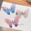 Horquilla de Mariposa con Gradiente Móvil Hecha a Mano de Verano Estilo Mori Súper Hada Pinza de Pato Pinza Antiguo Hanfu con Accesorios para el Cabello para Niñas