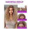 Pelucas Europeas y Americanas Cabello Afro Pequeño Rizado Encaje Frontal 13*4 Raya Media Cabello Largo Rizado Fibra Química Seda de Alta Temperatura Gorro de Cabeza Venta al por Mayor