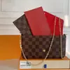 Moda Europeia e Americana Bolsa Feminina Bolsa de Ombro Versátil para Senhoras Bolsa Transversal Bolsa de Mão Bolsa de Corrente Conjunto de Três Peças em Couro Genuíno com Embalagem
